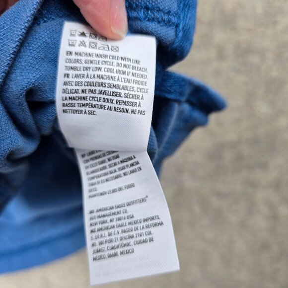 American Eagle Outfitters Mens Blue Super Soft Cotton Polo Shirt M - Picture 6 of 8